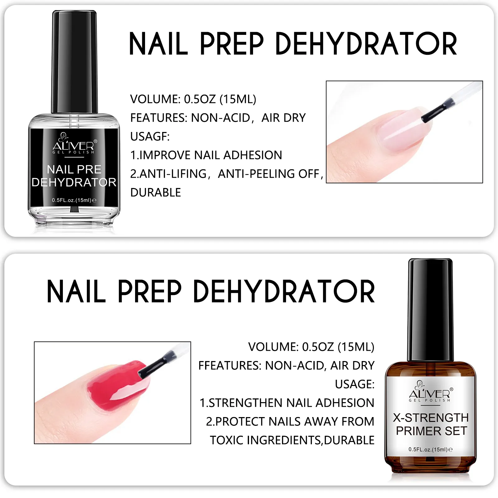 ALiver Natural Nail Prep Dehydrate and Acid-Free Primer
