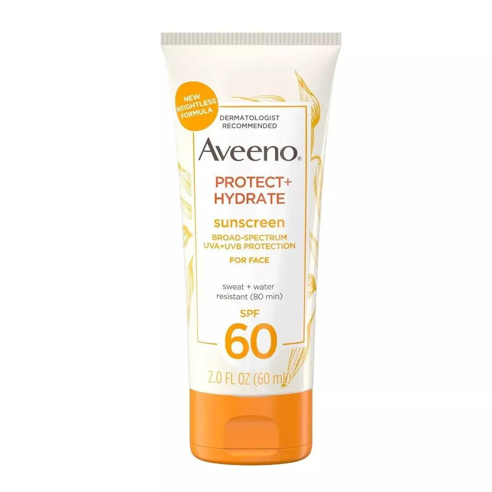 Aveeno Protect   Hydrate Broad Spectrum Face Sunscreen Lotion SPF60 - 3 Oz