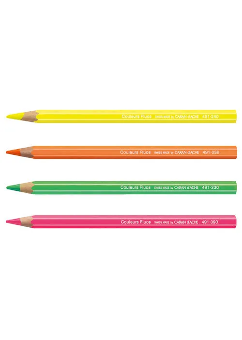 Caran d'Ache Fluorescent Maxi Pencil - Green
