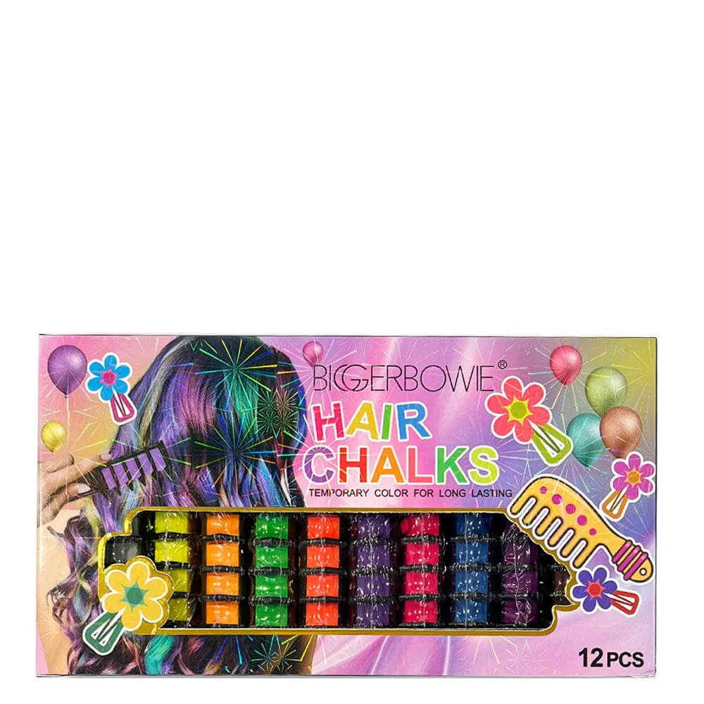 Hair Chalks 12PC Temporary Color For Long Lasting 0424 (1 unit)