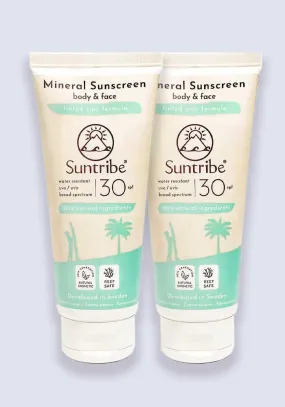 Suntribe Natural Mineral Sunscreen Lotion SPF 30 100ml - 2 Pack Saver