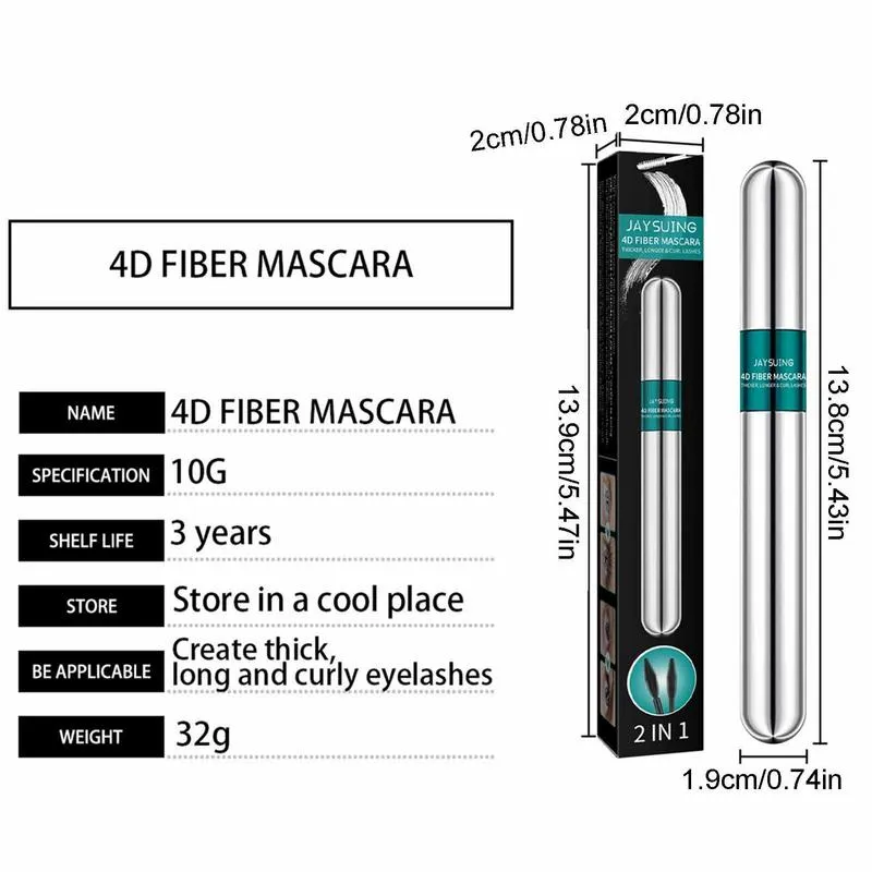 Volumizing Mascara 2 In 1 Lengthening Thickening Mascara Easy To Use Eye Makeup Tool For Longer Thicker Lashes