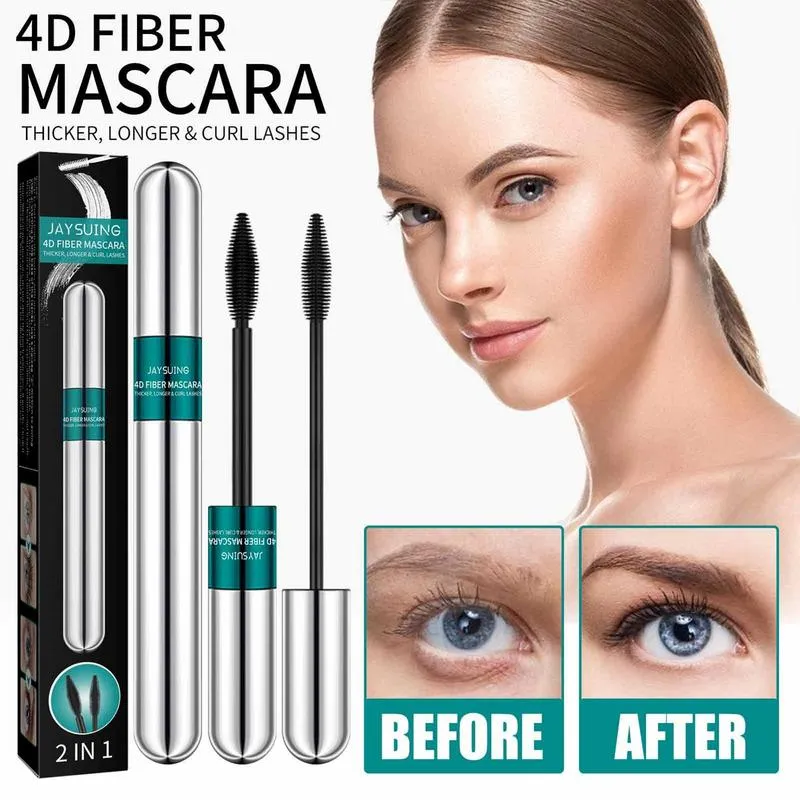 Volumizing Mascara 2 In 1 Lengthening Thickening Mascara Easy To Use Eye Makeup Tool For Longer Thicker Lashes